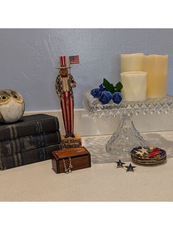 Vintage Fostoria American Clear Glass Square Cake Stand Cubist Pattern Rum Well - Picture 7 of 16